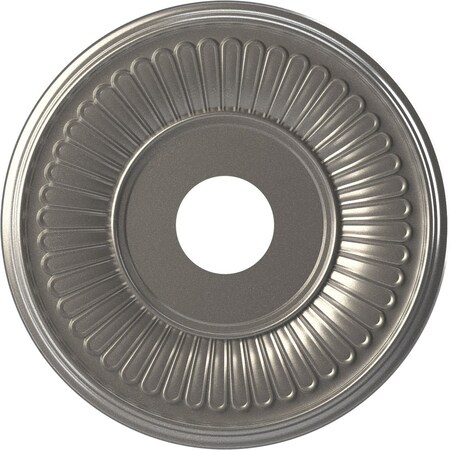 Ekena Millwork Berkshire Thermoformed PVC Ceiling Medallion Fits Canopies up to 7-in., Aged Dark Steel CMP16BECST